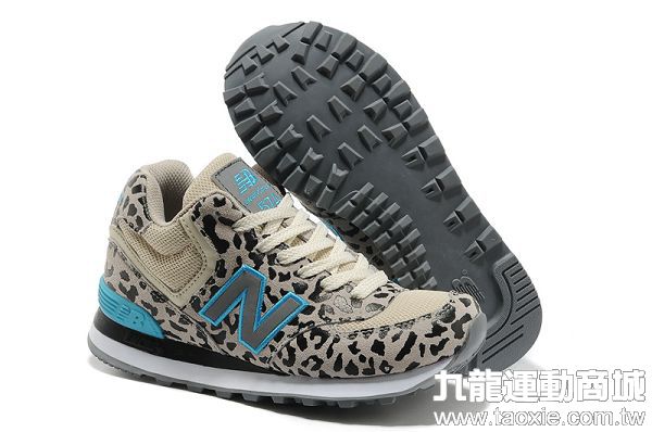 new balance 574系列 豹紋範冰冰同款女鞋  灰藍色 