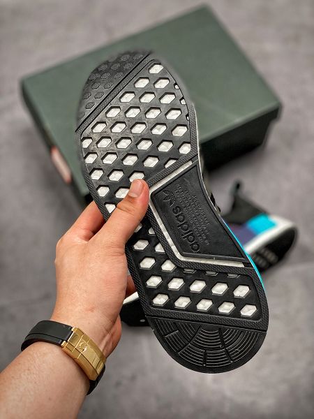 Adidas Nmd R1 Primeknit Triple Black 2021新款 彈性針織男女款慢跑鞋