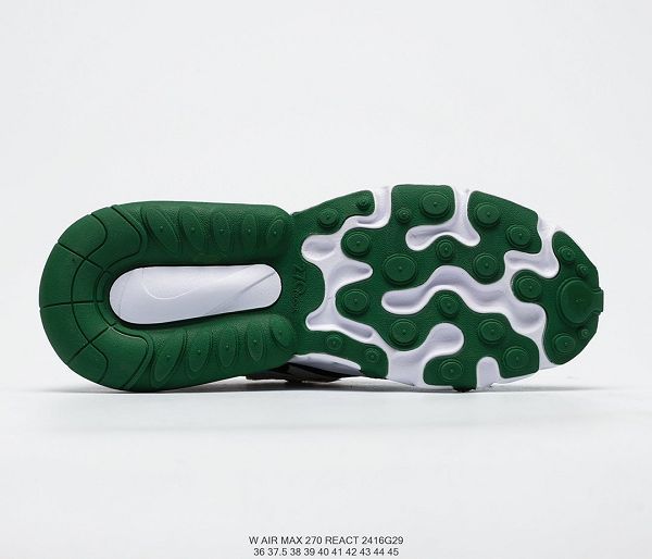 Nike Air Max 270 React 冰絲網格高頻鞋面 聯名奶牛高橋盾紗網 機能半氣墊情侶款跑步鞋