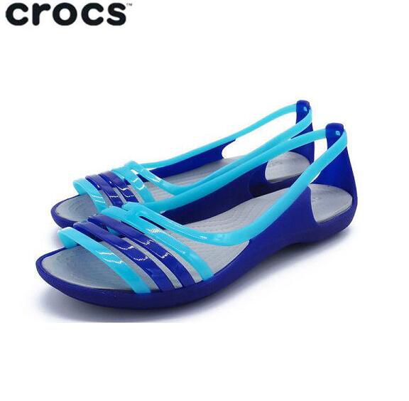 crocs卡駱馳 2022新款 伊莎貝拉果凍魚嘴平底女款沙灘鞋涼鞋