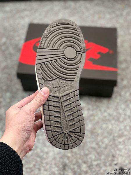fragment design x Travis Scott x Nike Air Jordan 1 Low OG SP BlackGreen Toe 聯合款 男女低幫休閒運動鞋