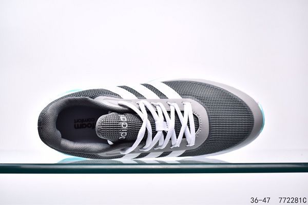 Adidas Quadcube 2021新款 網面針織緩震男女生慢跑鞋 帶半碼