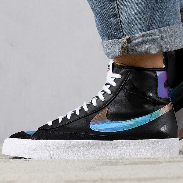 Nike Blazer Low Le 2020新款 開拓者系列鐳射彩虹情侶款高幫休閒板鞋