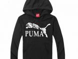 puma 帽t 白馬字母logo印花時尚情侶純色棉質休閒衛衣 黑色